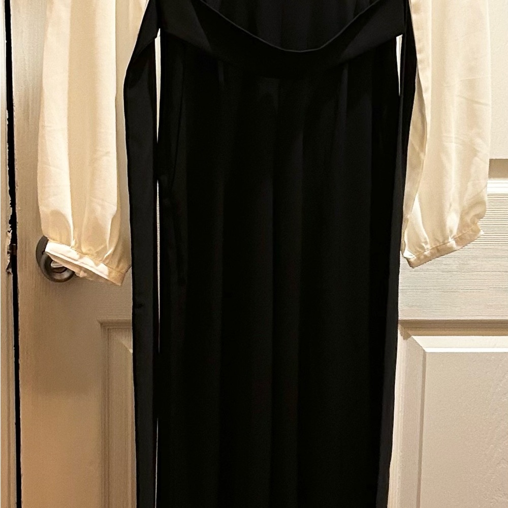 Chicwish Black and Cream Long Sleeve one-piece jumpsuit